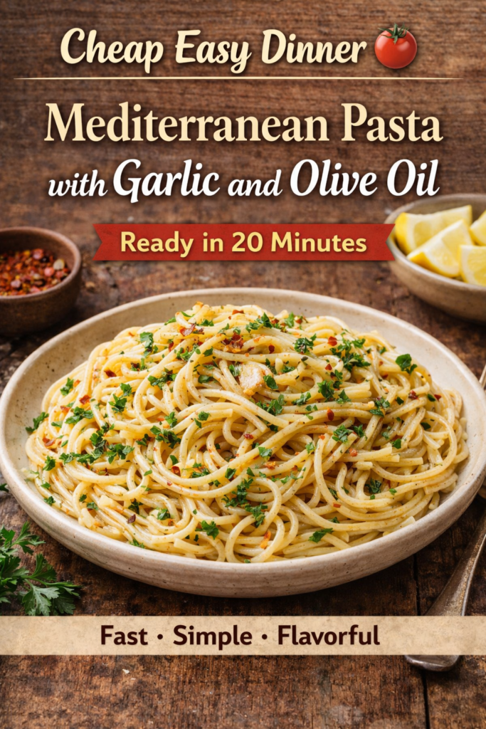 cheap easy dinners from the med can include Mediterranean pasta with garlic and olive oil