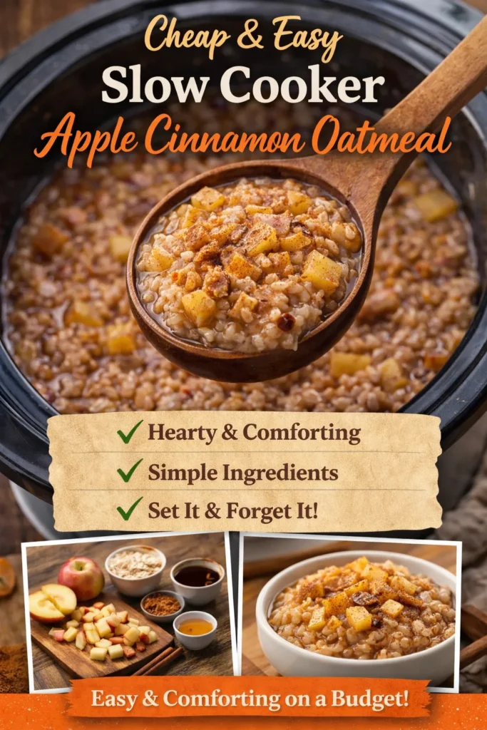 Pin shows apple cinnamon oatmeal