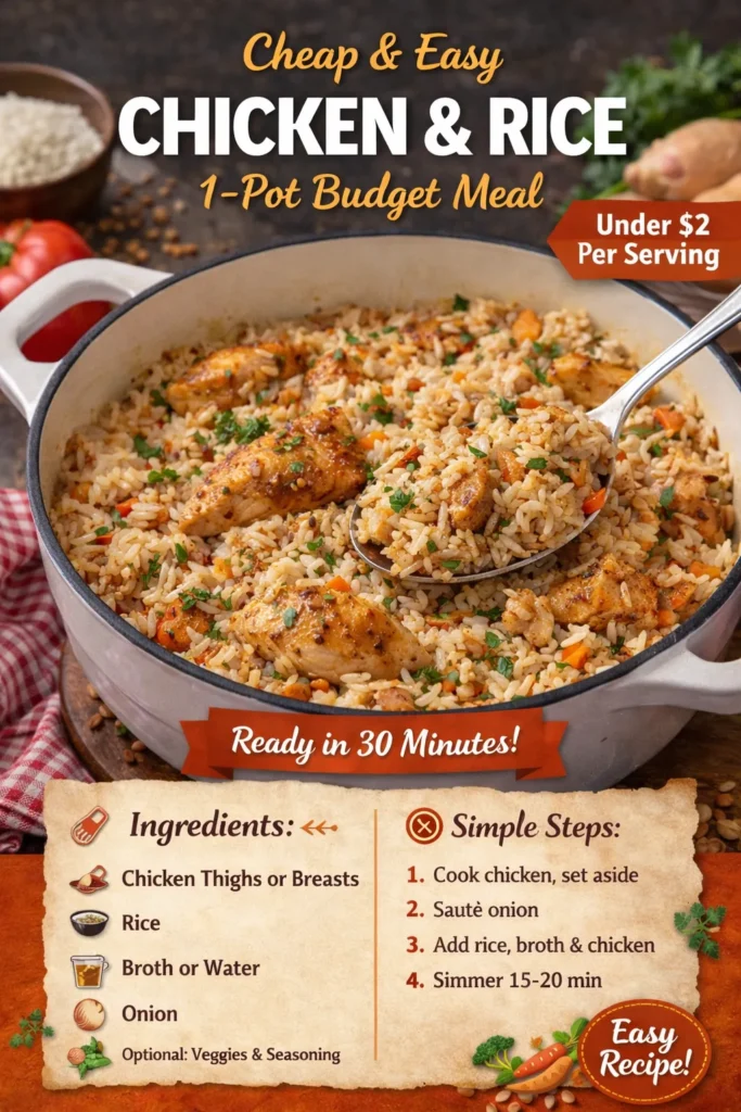 Why not include chicken and rice in your cheap meal ideas?