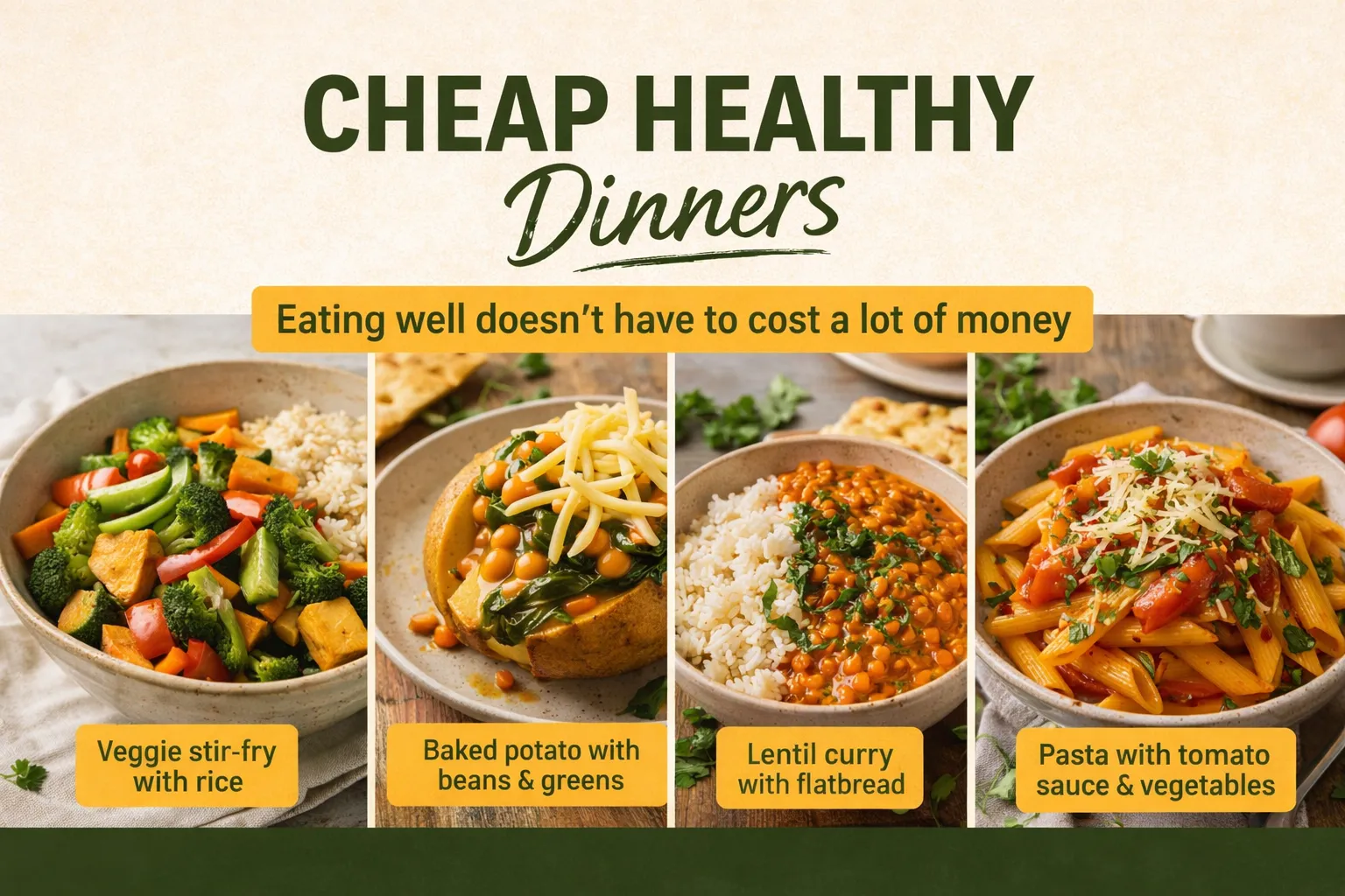 Cheap, healthy dinners - eating well doesn't have to cost a lot of money